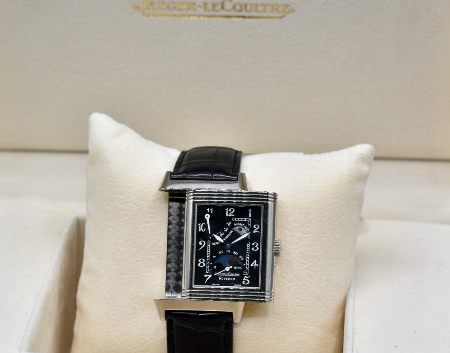 F.JAEGER LECOULTRE REVERSO SUN MOON REF. 270.3.63 BOX AND PAPERS 2005